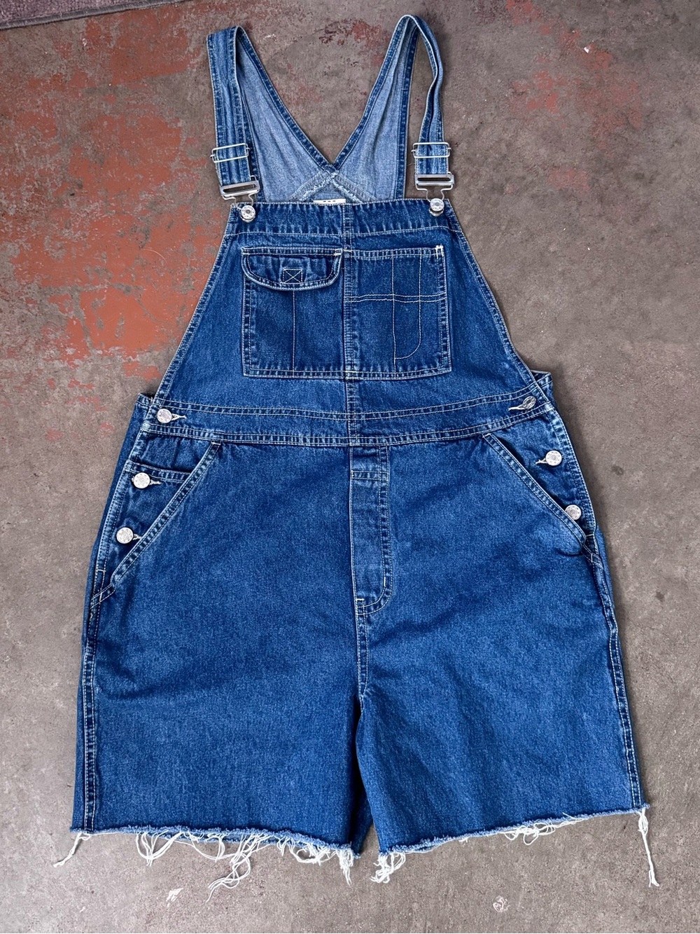 Great Northwest Denim Cut Off Shortalls Overalls Med Wash M